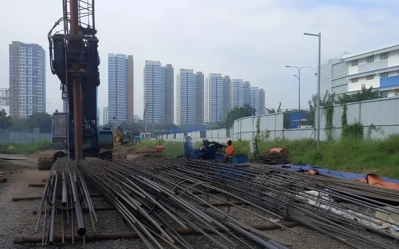 xử lý cọc D600 bị nghiêng lệch trục